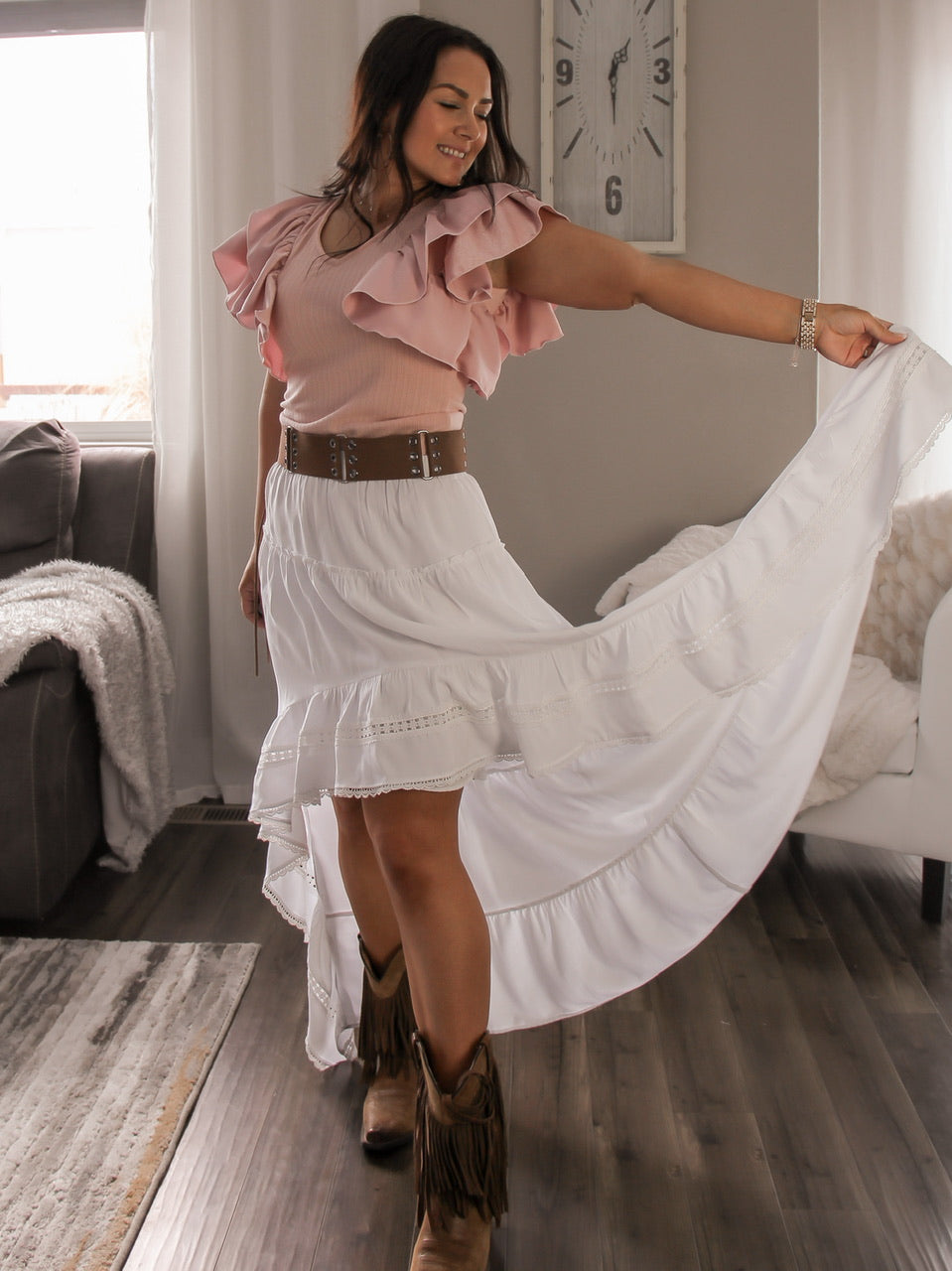 Western Style Maxi Jean Skirt | Organic Indigo Denim