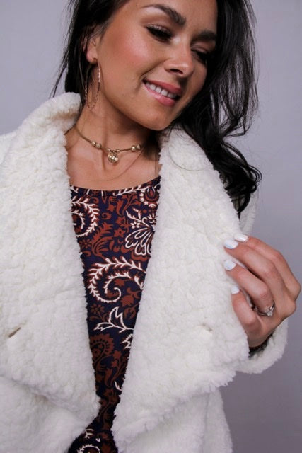 Plush Faux Sherpa Jacket | Cream