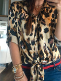 Satin Leopard Top