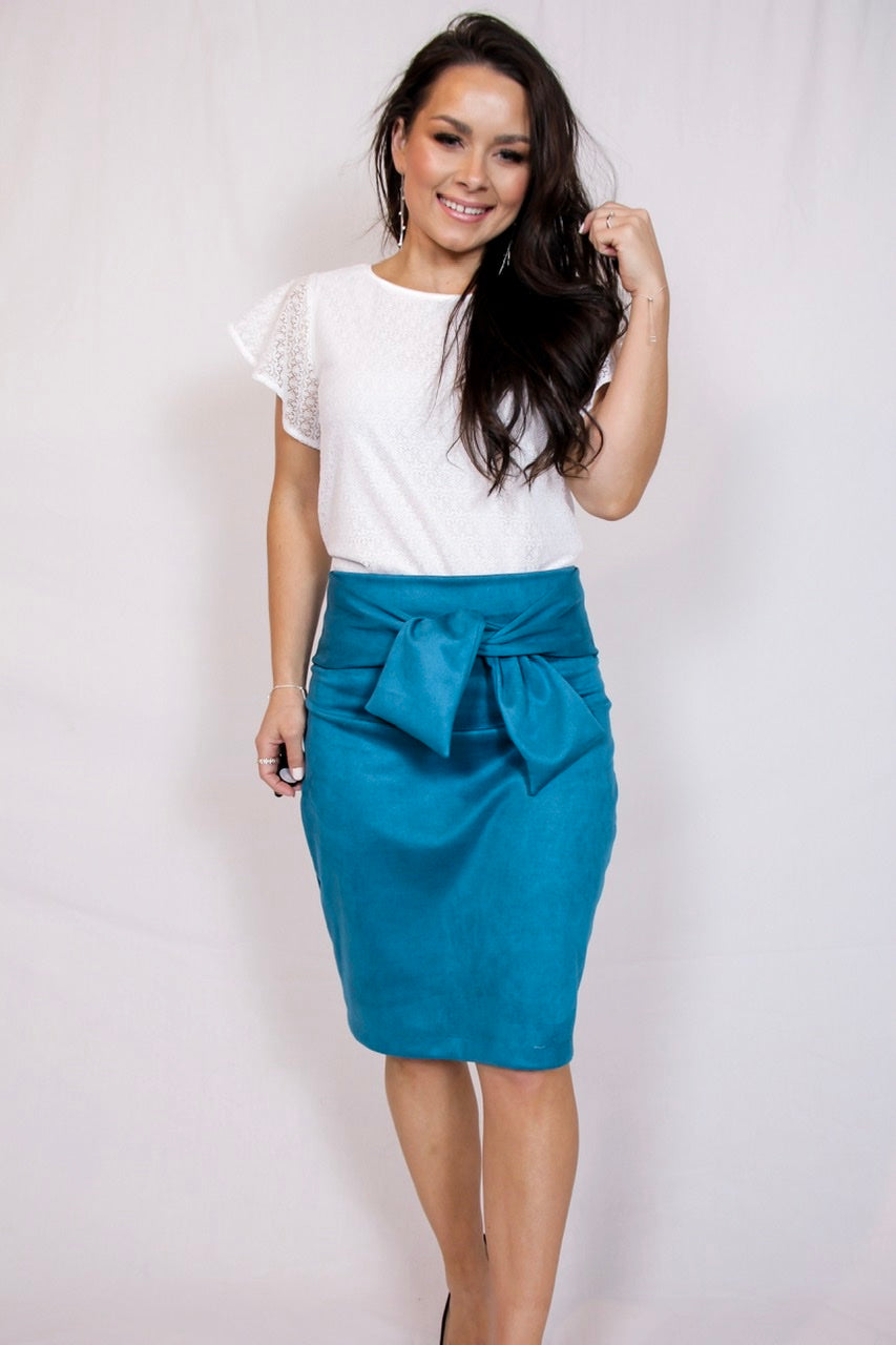 Pink suede hotsell pencil skirt