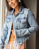 Distressed Jean Jacket | medium wash